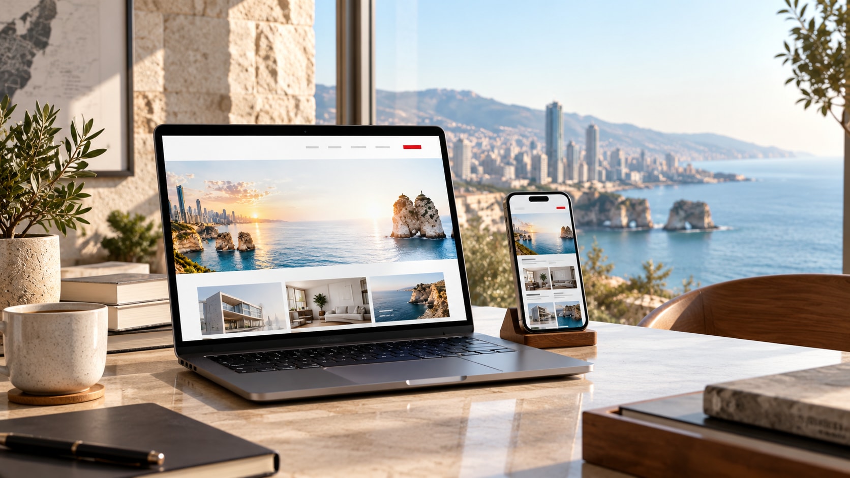 Responsive website concept across desktop and mobile