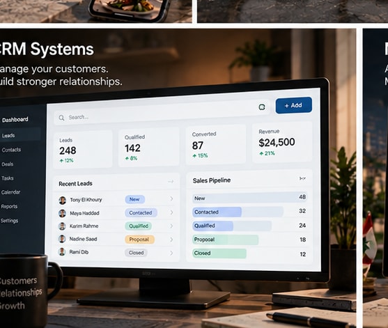Illustrative crm & customer relationships concept