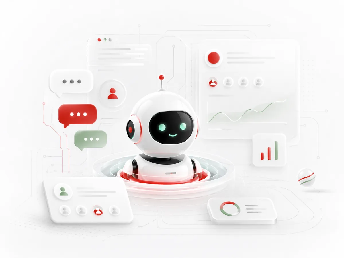 AI customer assistant interface representing automated support and lead qualification.